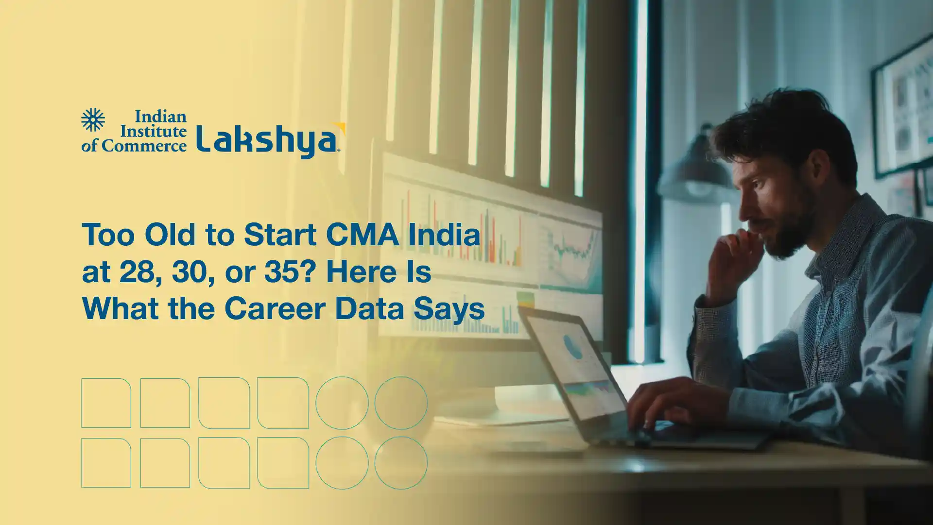 Working professional studying CMA India course materials at a desk