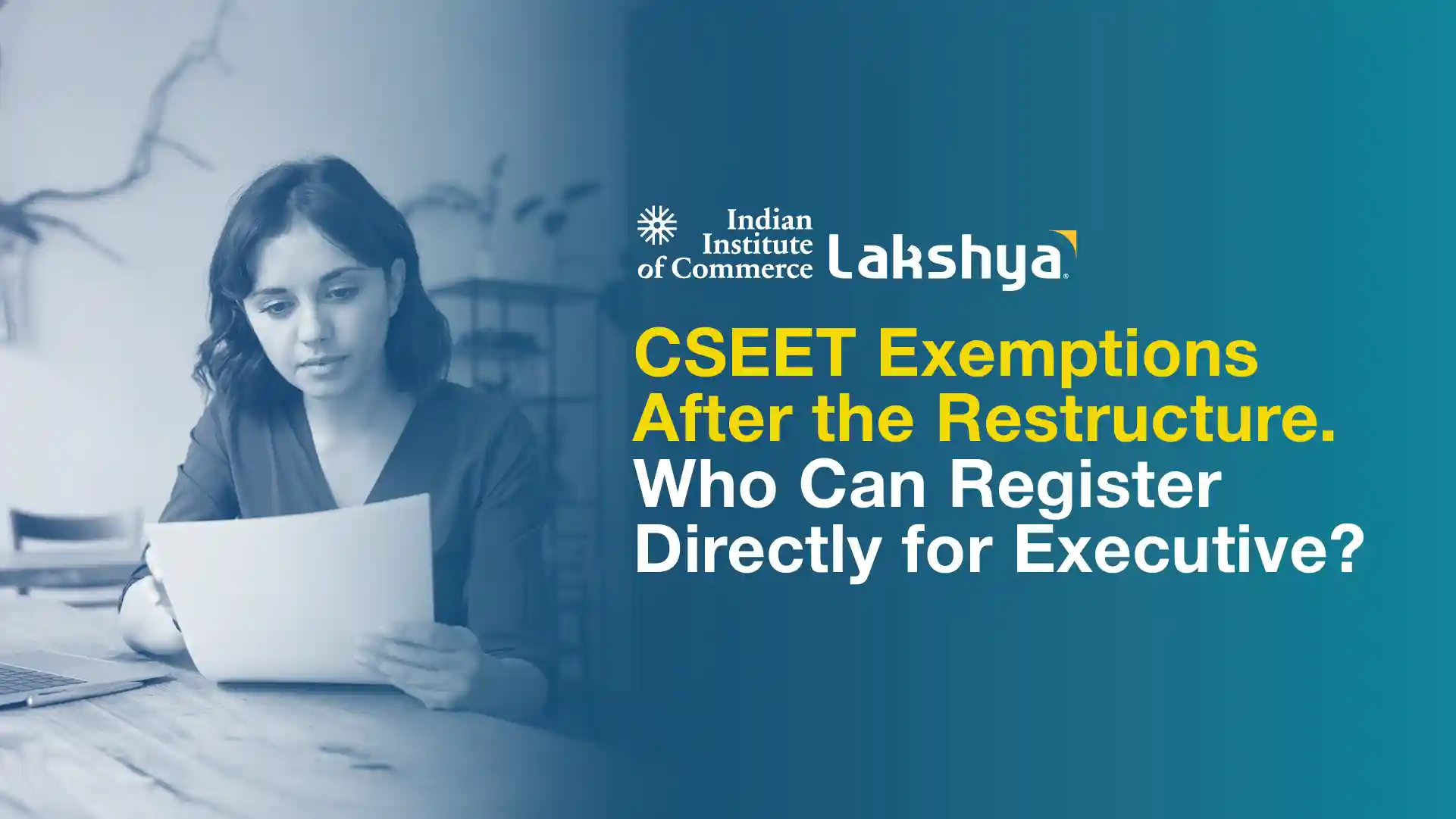 Commerce graduate checking CS Executive direct entry eligibility and CSEET exemption categories on the ICSI portal
