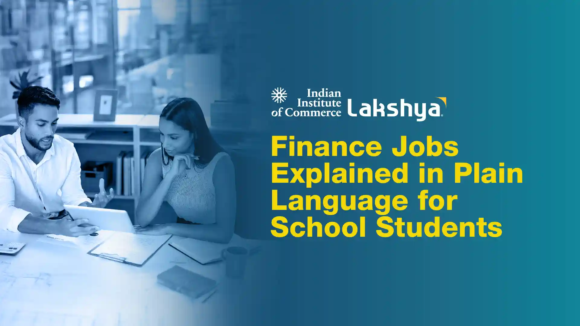 School students learning about finance careers, accounting tasks and business decisions
