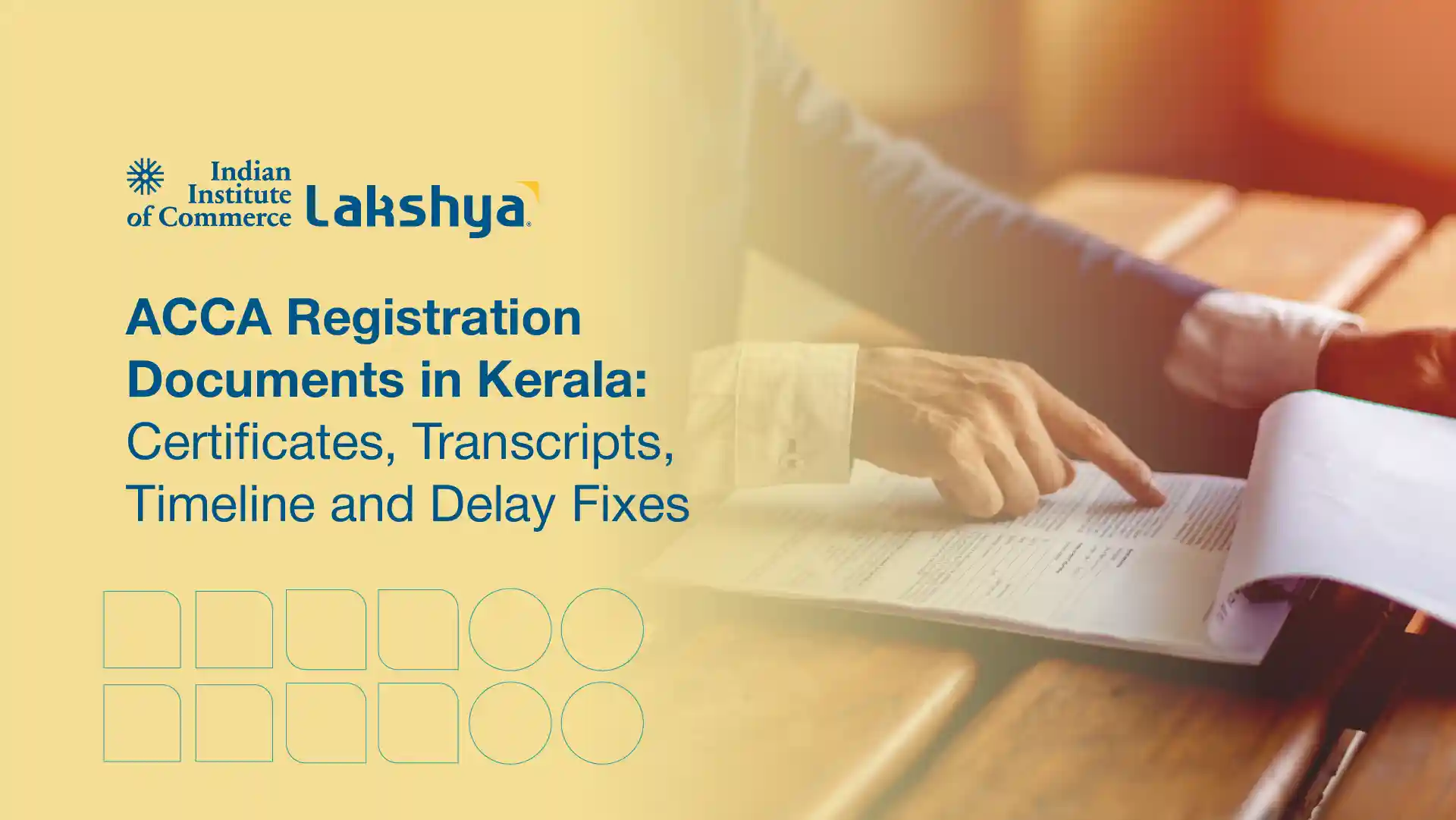 Commerce student preparing university certificates and ACCA registration documents in Kerala for verification