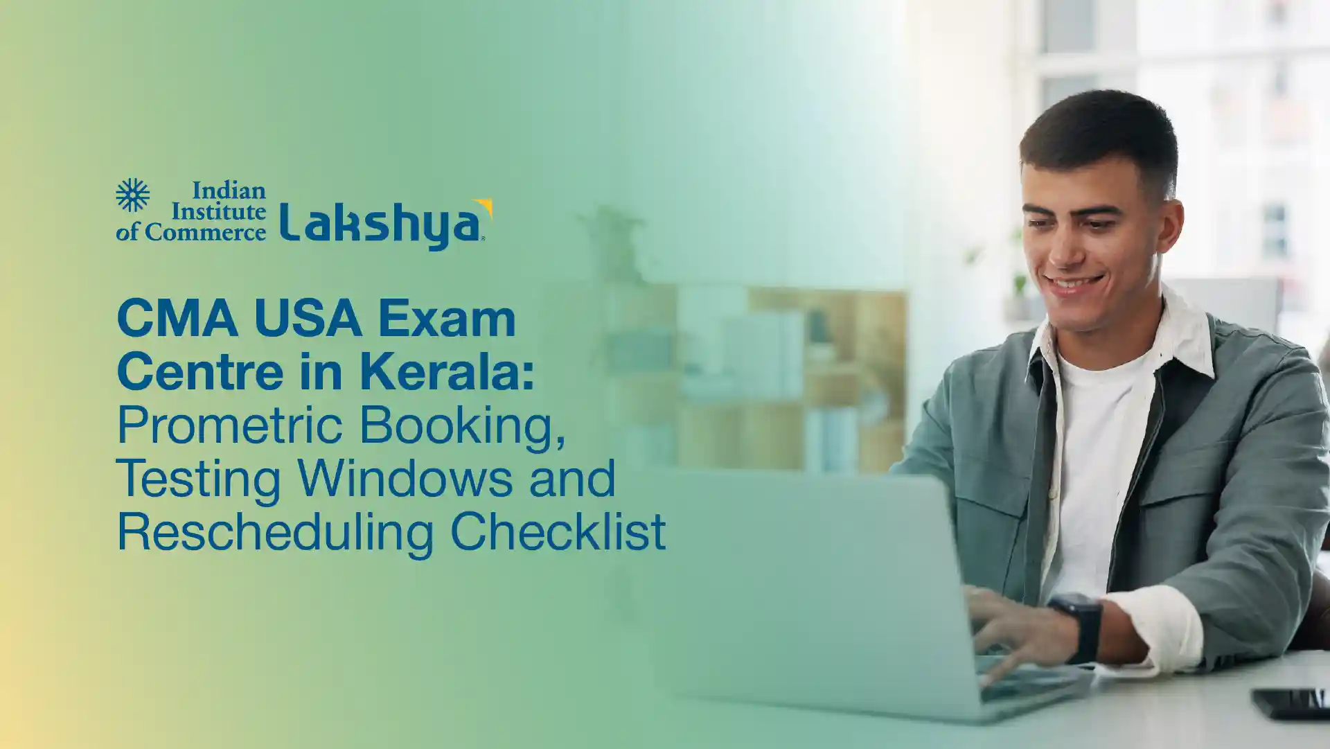 Candidate checking Prometric schedule for the CMA USA exam centre in Kerala.
